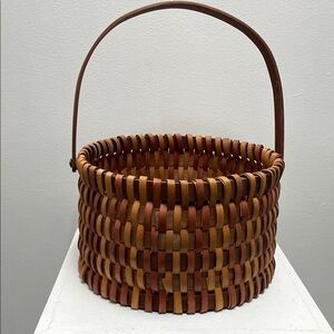 Handcrafted Woven Basket - Brown and Tan